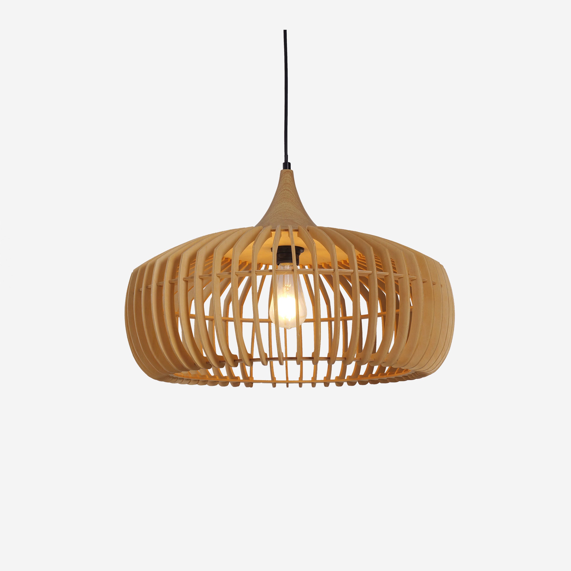 wood pendant light