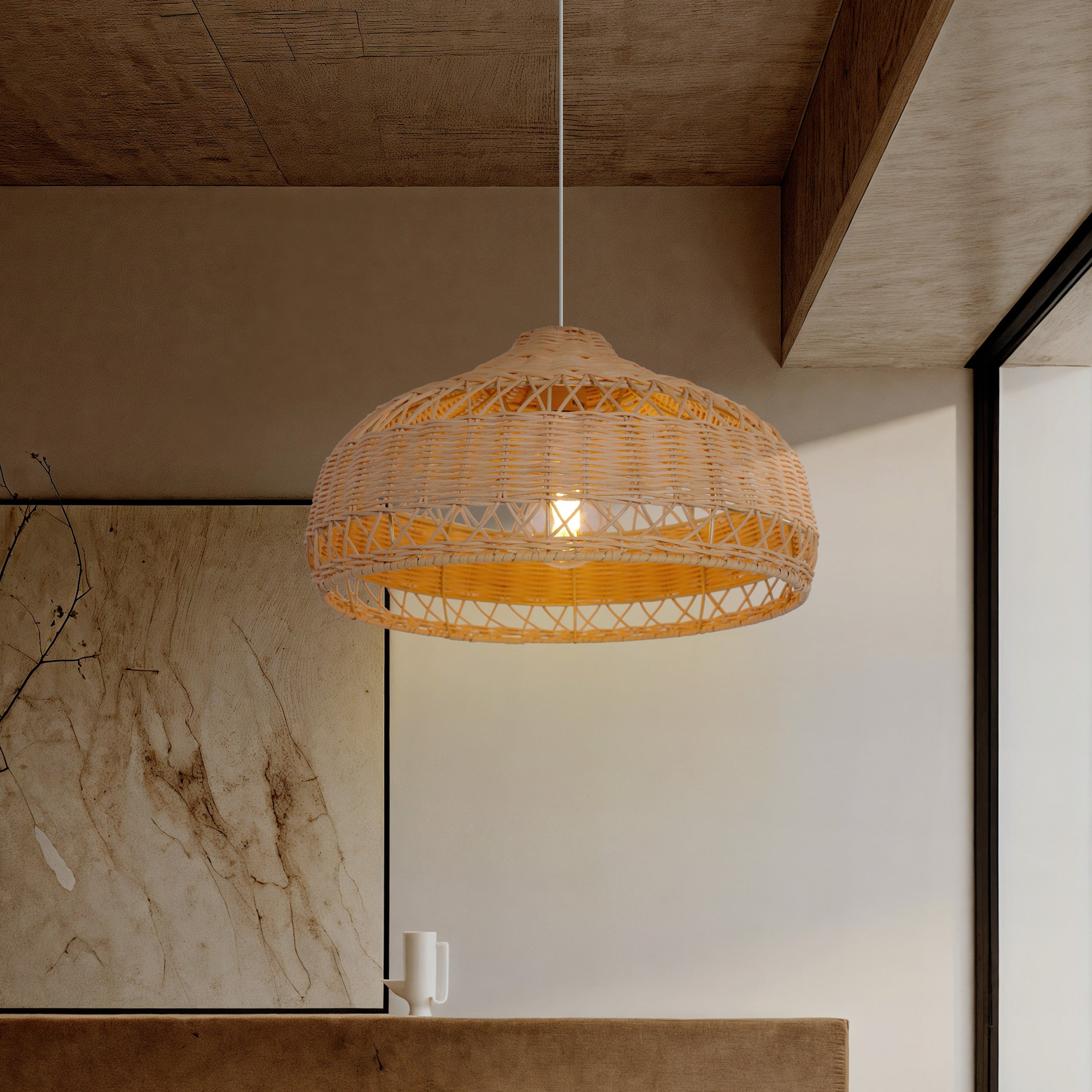 Minimalist Bamboo Cone Ceiling Light
