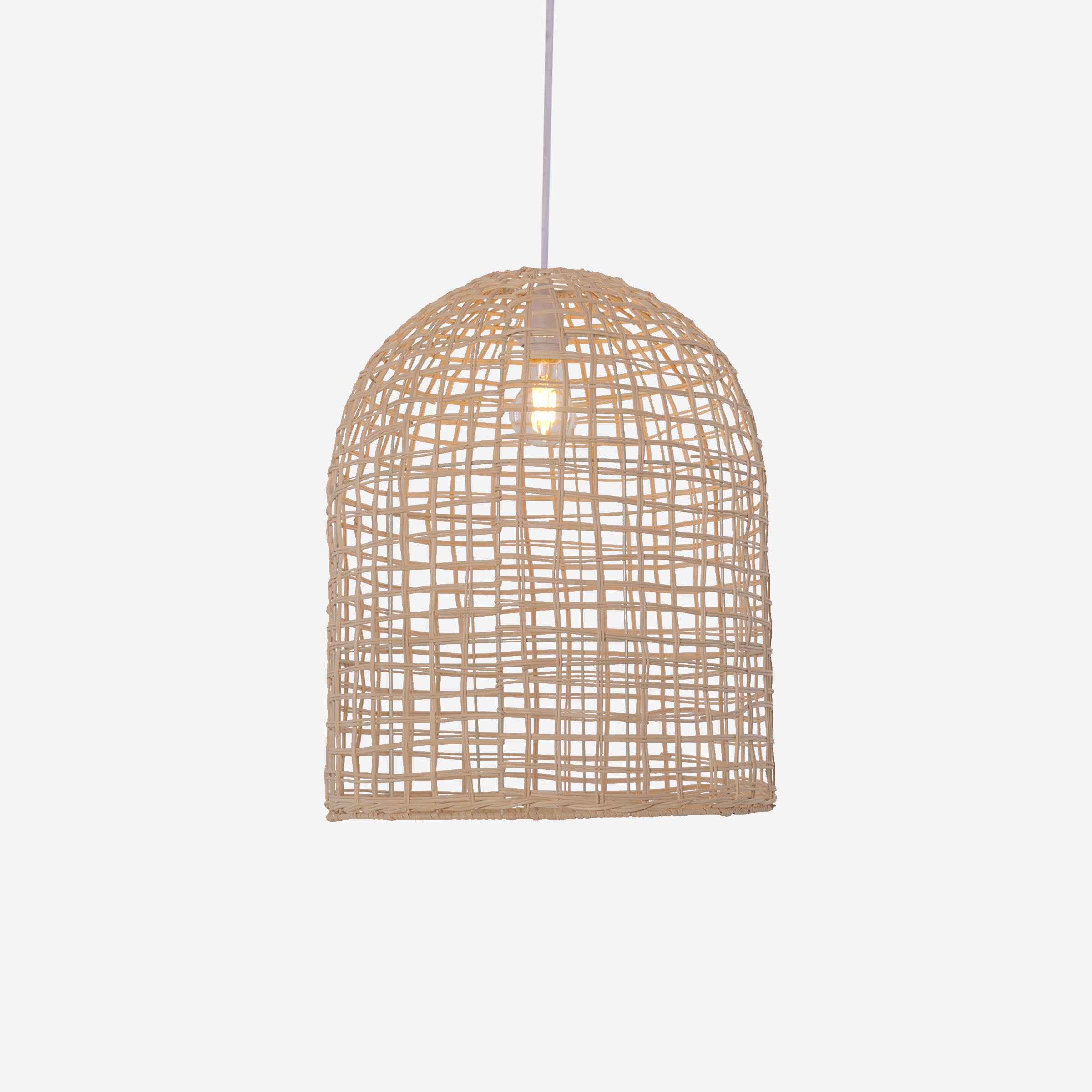 Natural Cage Shape Rattan Pendant Light