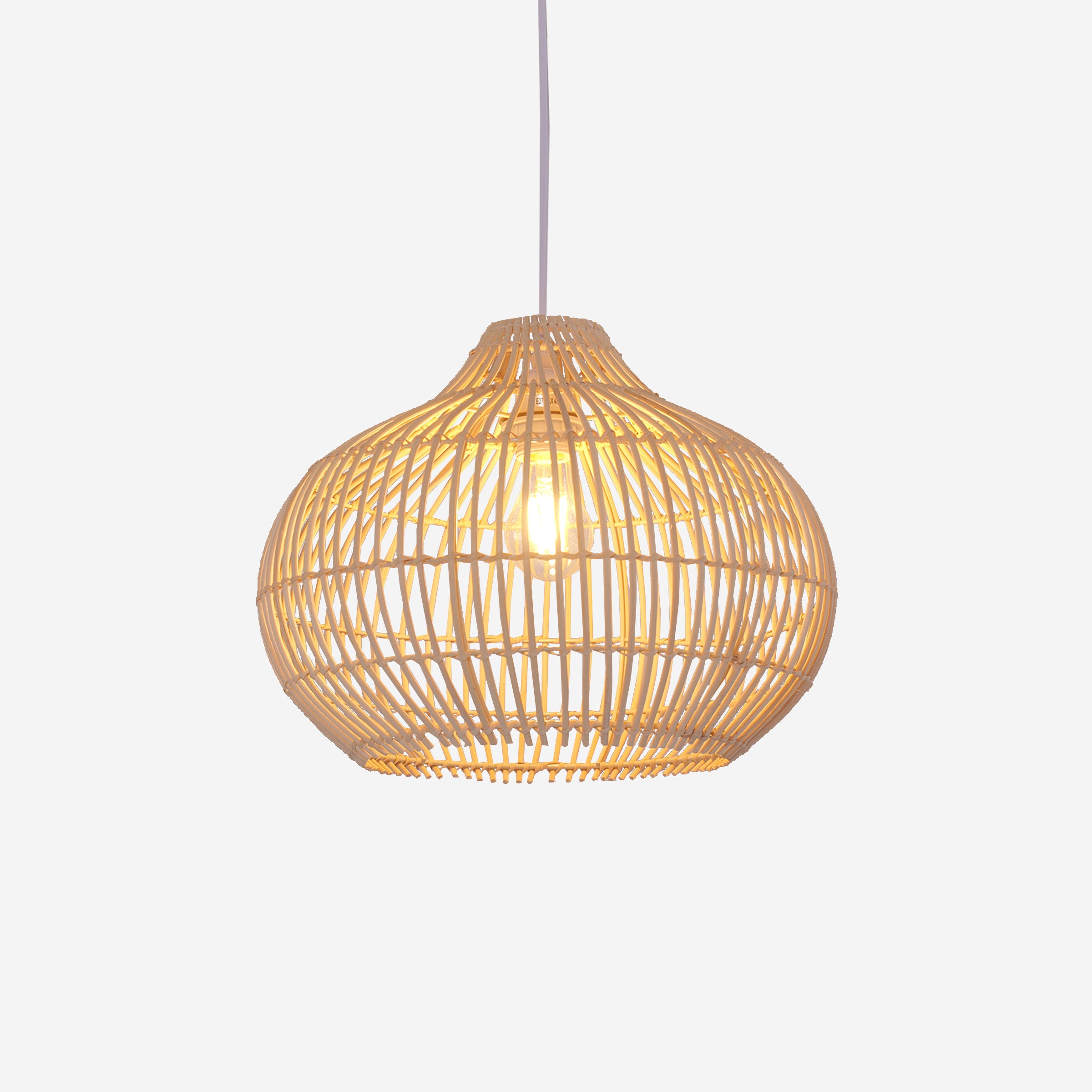 Natural Bamboo Basket Shape Pendant Light