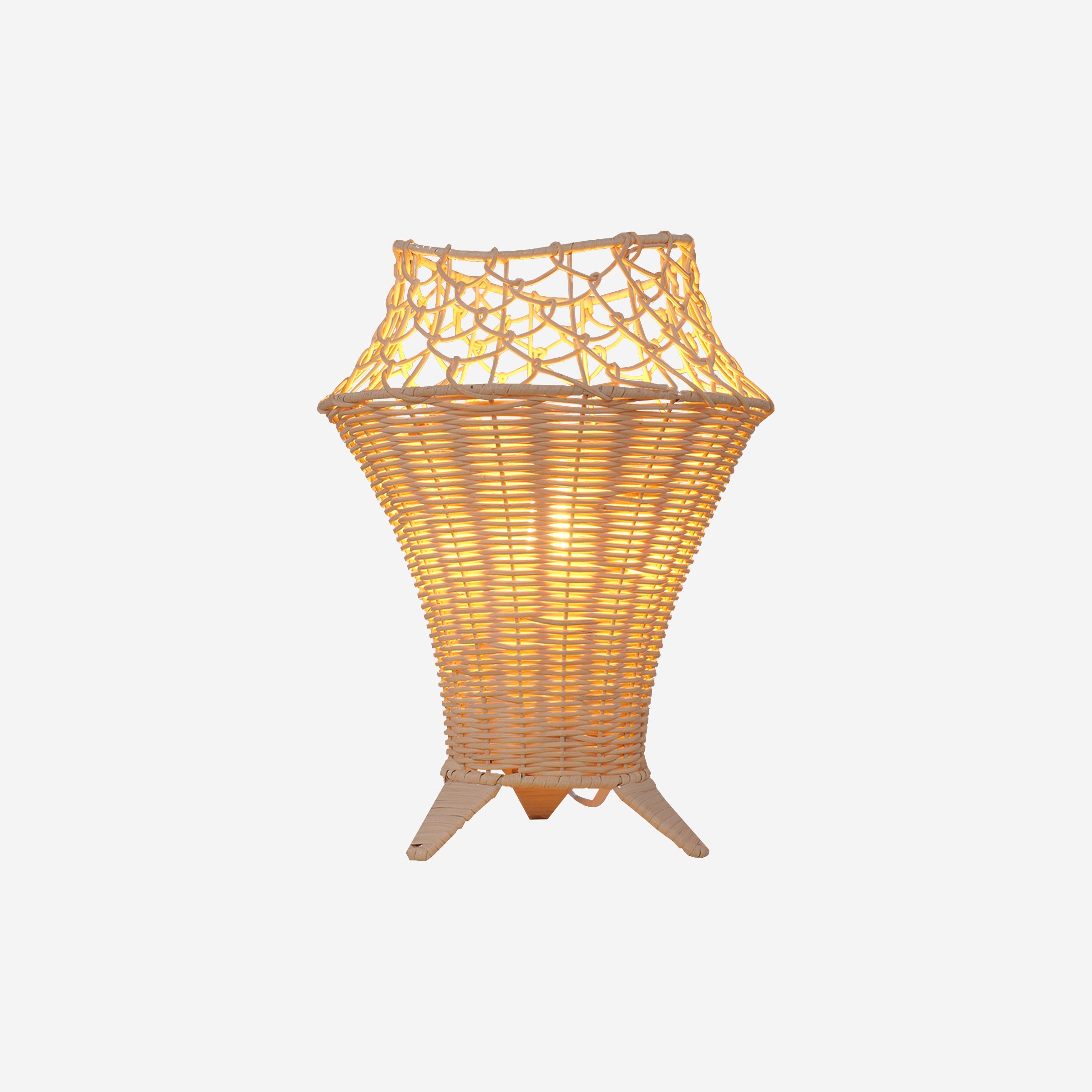 Mini Handcrafted Rattan Table Lamp
