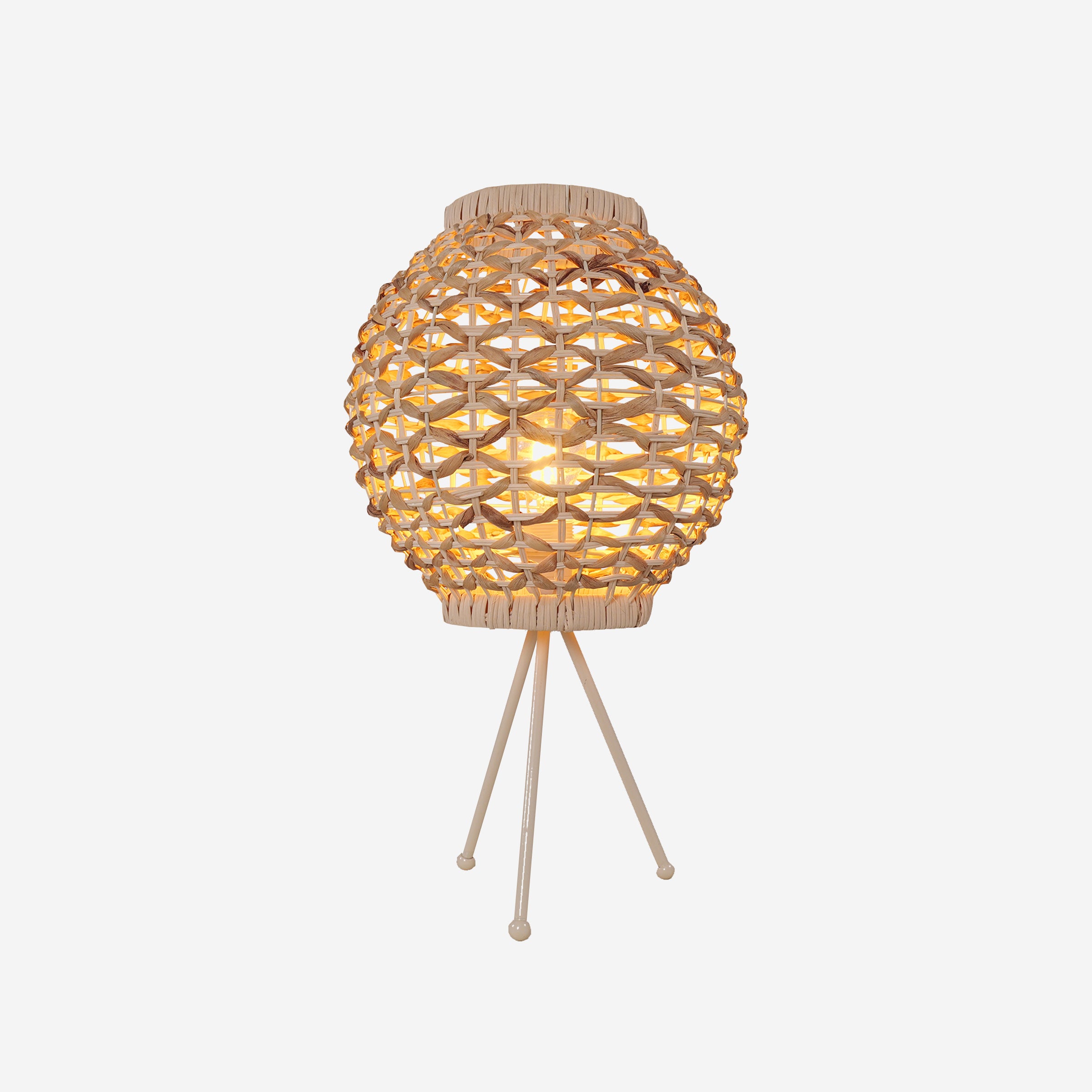 Scandinavian Natural Fiber Bedside Lamp