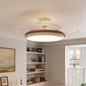 LI460248 Reversible LED Ceiling Fan Light with Remote - warm light mid-shot