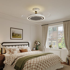 LI460249 White 48 Inch Reversible LED Ceiling Fan Light with Remote - neutral light full-room view