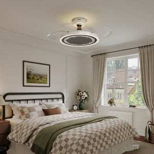 LI460249 White 48 Inch Reversible LED Ceiling Fan Light with Remote - cool light full-room view