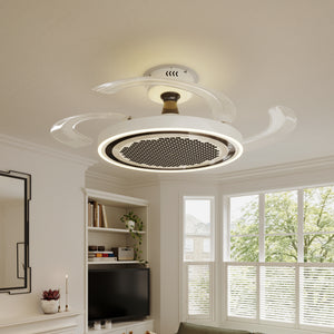 48 inch ceiling fan with dimmable LED light with a compact motor and blade detail