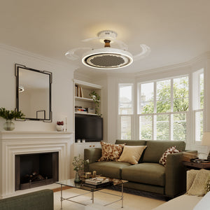 48 inch ceiling fan with dimmable LED light with dimensions shown for installation
