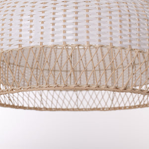 Half white handwoven rattan pendant light Style A - Lower Open Weave 细节1