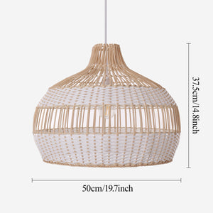 Half white handwoven rattan pendant light Style B - Open Centre Weave 尺寸