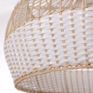 Half white handwoven rattan pendant light Style B - Open Centre Weave 细节3