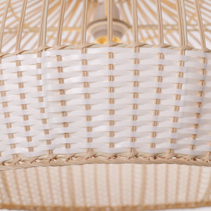 Half white handwoven rattan pendant light Style B - Open Centre Weave 细节6