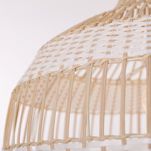 Half white handwoven rattan pendant light Style B - Open Centre Weave 细节7