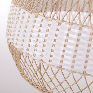 Half white handwoven rattan pendant light Style C - Upper Open Weave 细节5