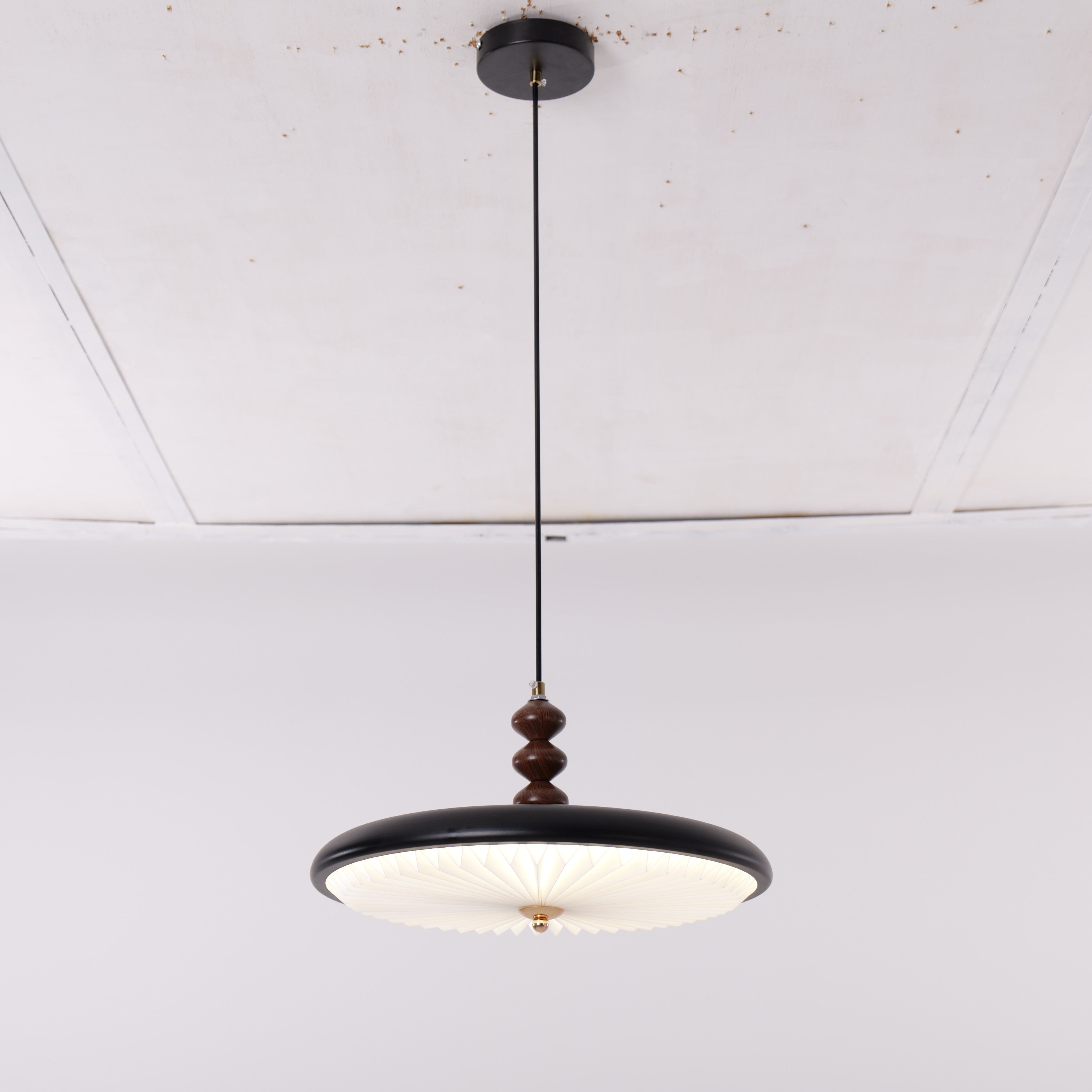 Black Pleated Pendant Light - LI460282