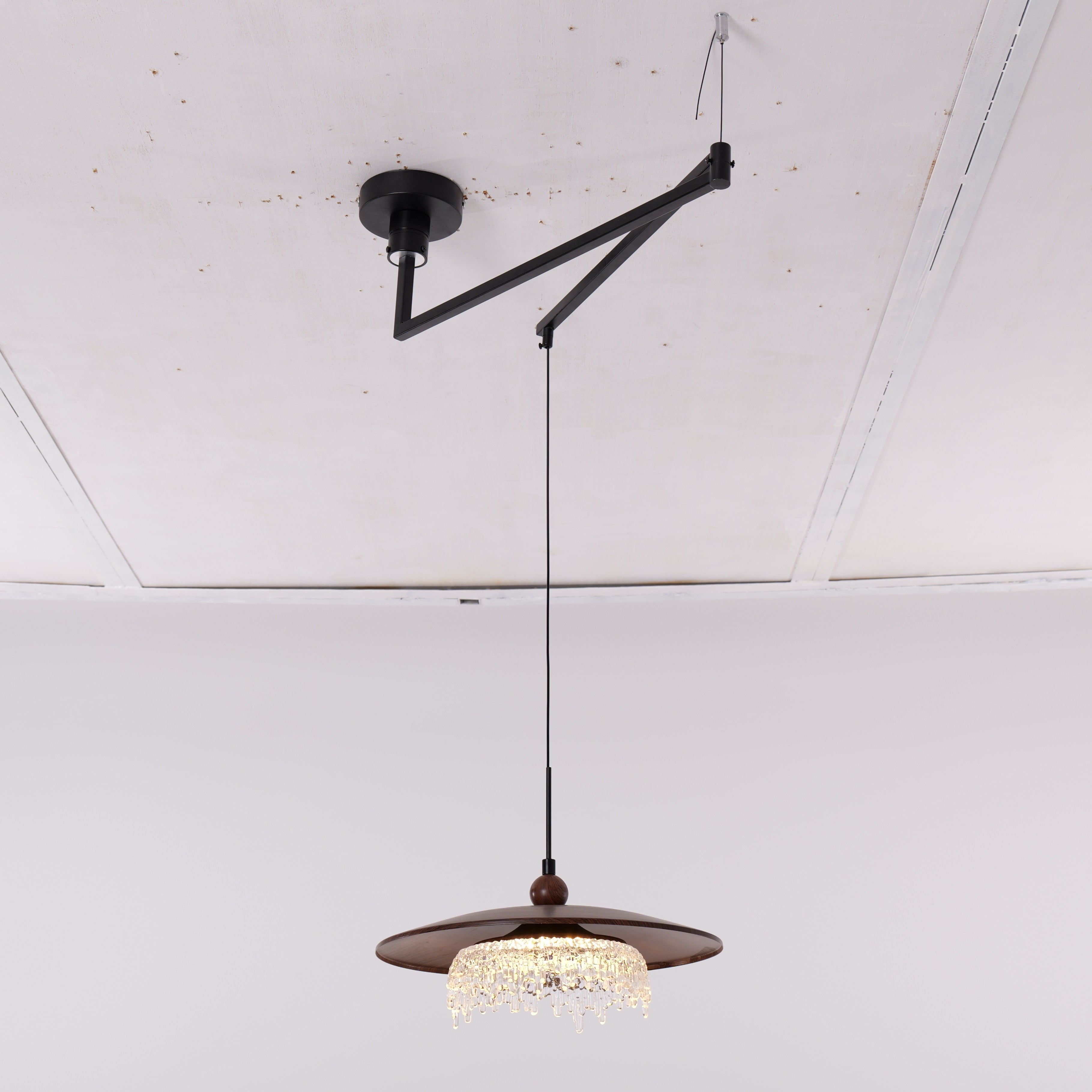 Walnut Folding Acrylic Pendant Light - LI460283