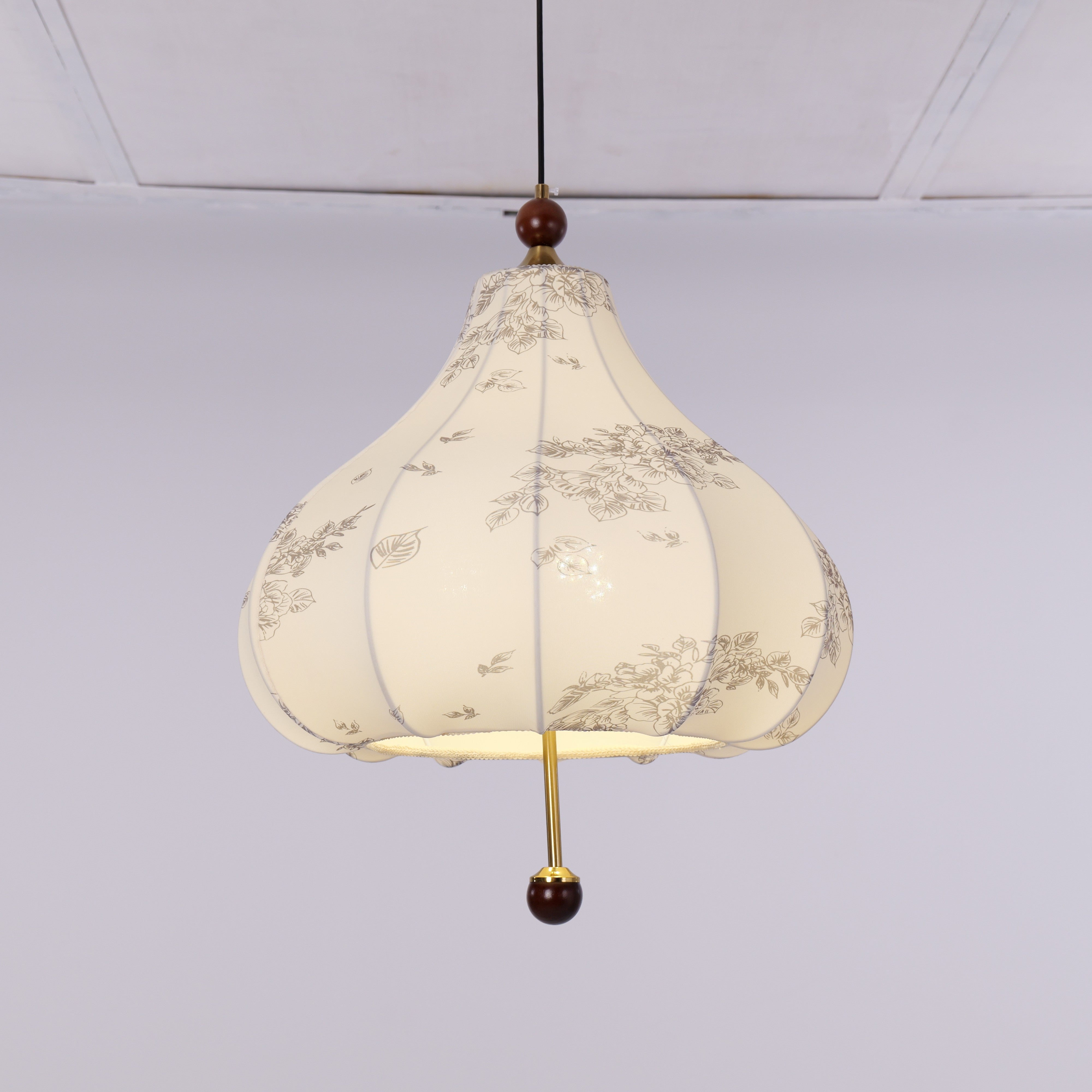 Yellow Floral Fabric Pendant Light - LI460291
