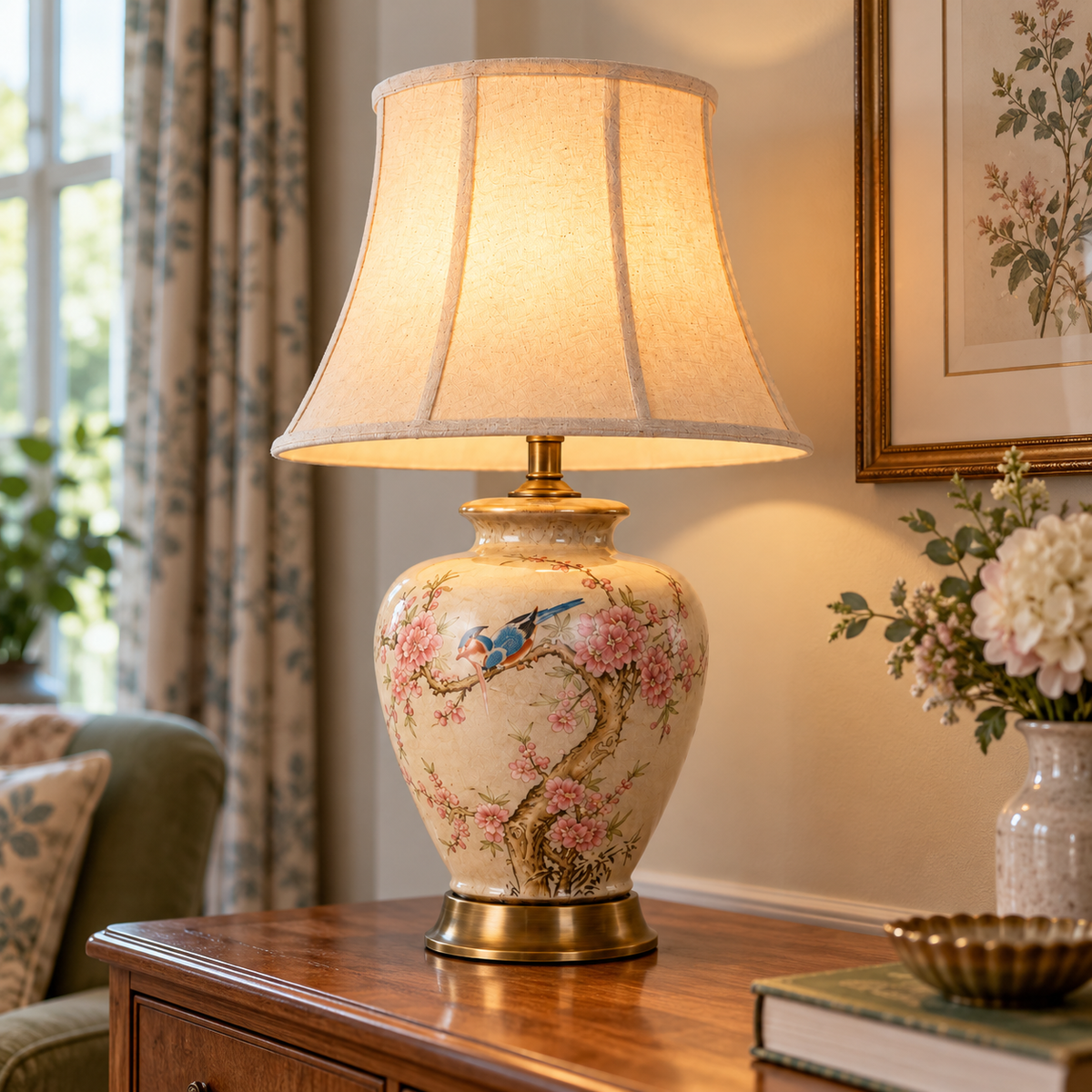 Spring Magpie Peach Blossom Ceramic Table Lamp - LI460313 (4).png