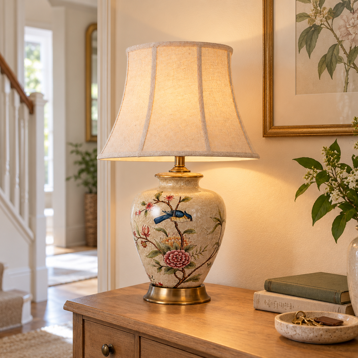 Magpie and Peony Ceramic Table Lamp - LI460314 (3).png