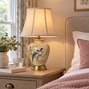 Magpies Among Plum Blossoms Ceramic Table Lamp - LI460315 (4).png
