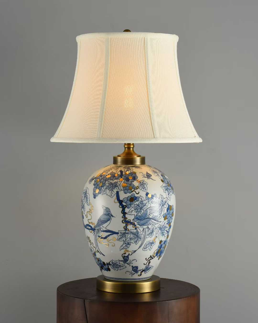 Blue Grape Vine Ceramic Table Lamp by Lightsin UK
