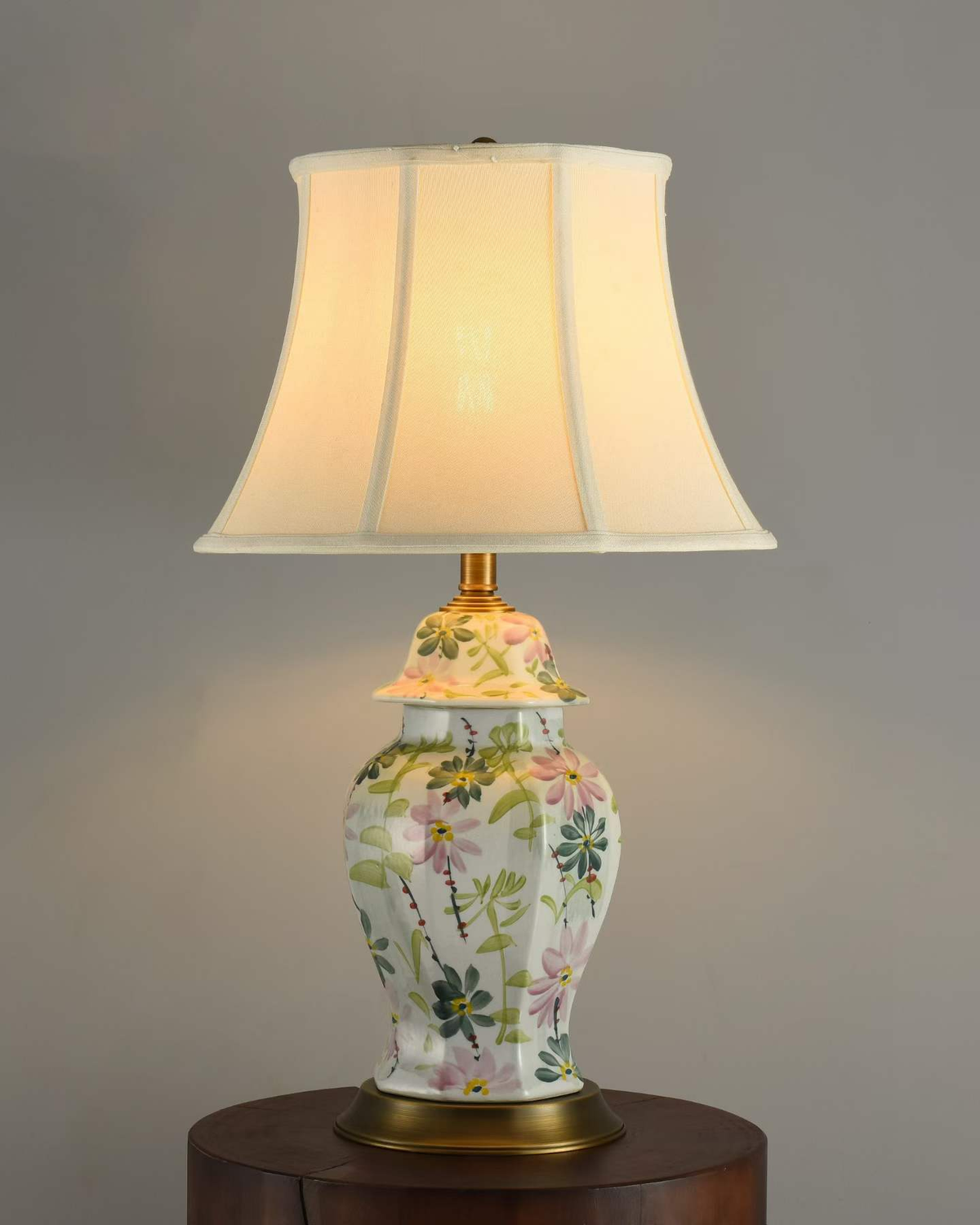 Pink Floral Ginger Jar Table Lamp by Lightsin UK