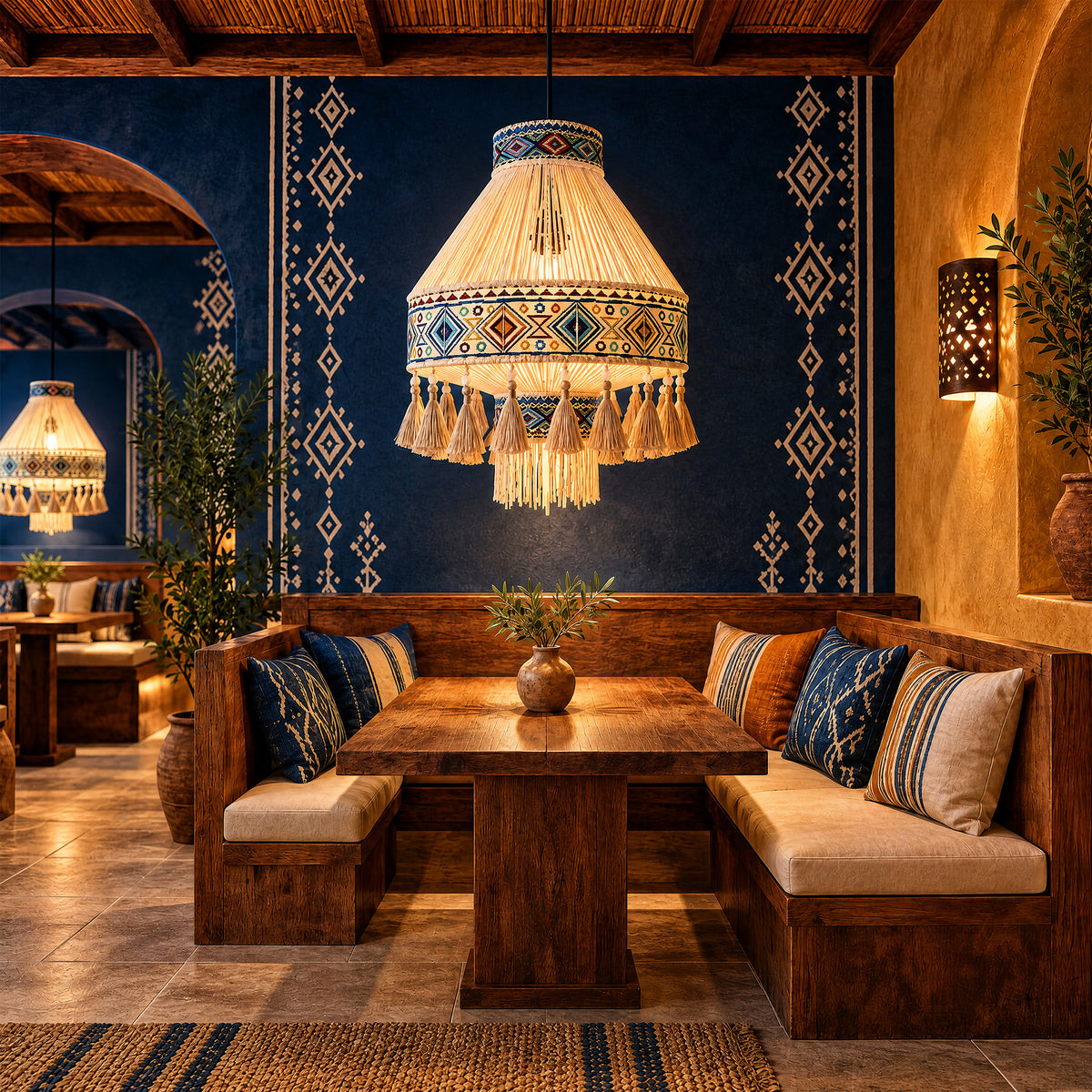 Bohemian Tassel Ceiling Light with Fringe, Detachable Design, Ethnic Style - LI460330 image 4
