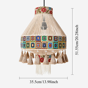 Bohemian Tassel Ceiling Light with Fringe, Detachable Design, Ethnic Style - LI460331 image 3