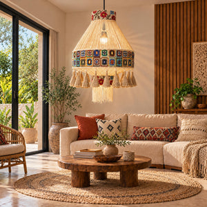 Bohemian Tassel Ceiling Light with Fringe, Detachable Design, Ethnic Style - LI460331 image 6