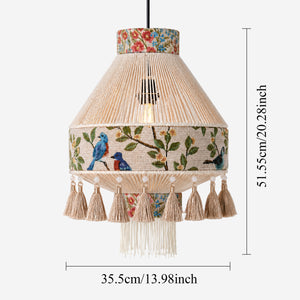 Bohemian Tassel Ceiling Light with Fringe, Detachable Design, Ethnic Style - LI460333 image 3