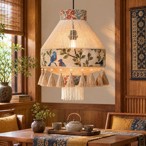 Bohemian Tassel Ceiling Light with Fringe, Detachable Design, Ethnic Style - LI460333 image 4