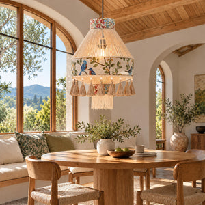 Bohemian Tassel Ceiling Light with Fringe, Detachable Design, Ethnic Style - LI460333 image 6