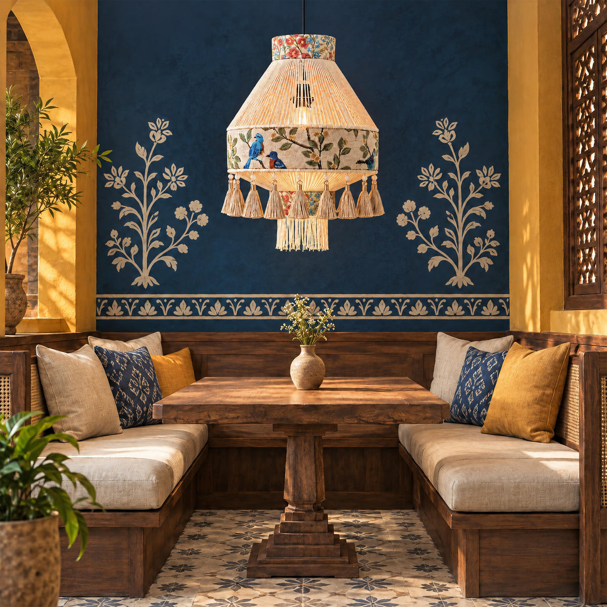 Bohemian Tassel Ceiling Light with Fringe, Detachable Design, Ethnic Style - LI460333 image 7