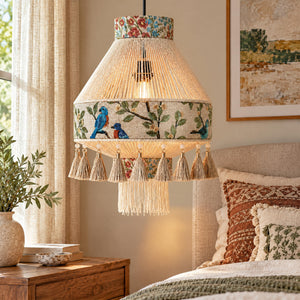 Bohemian Tassel Ceiling Light with Fringe, Detachable Design, Ethnic Style - LI460333 image 8