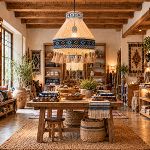 Bohemian Tassel Ceiling Light with Fringe, Detachable Design, Ethnic Style - LI460334 image 1