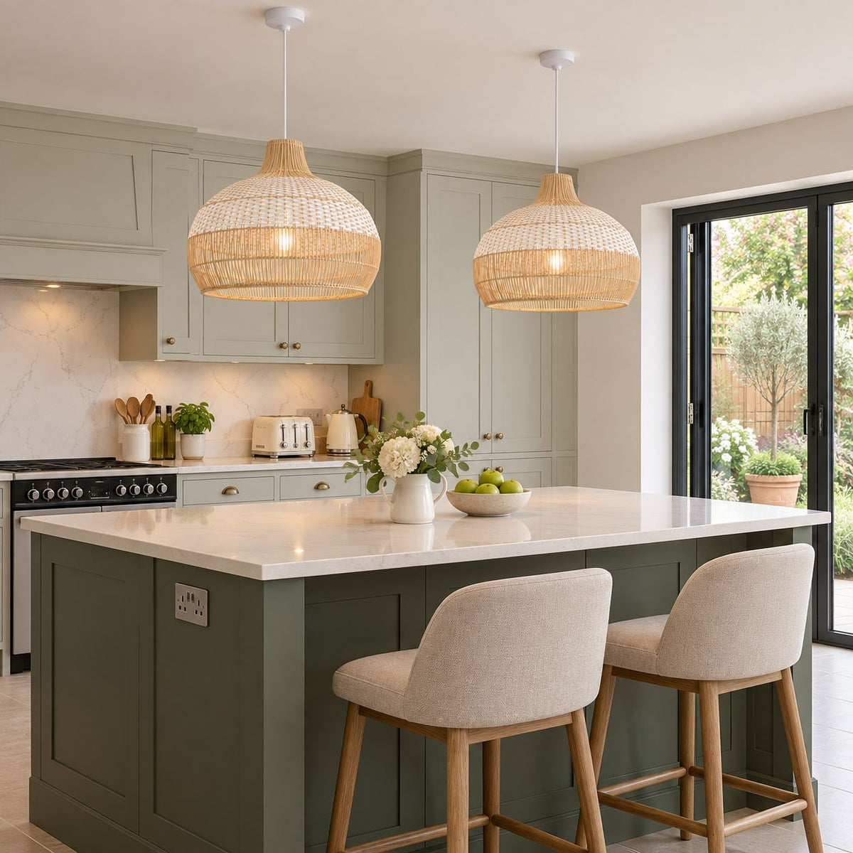 Cella-Lightsin Handwoven Rattan Pendant Light for Kitchen and Boho-Style Interiors Lightsin UK 