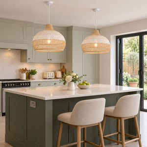 Cella-Lightsin Handwoven Rattan Pendant Light for Kitchen and Boho-Style Interiors Lightsin UK 