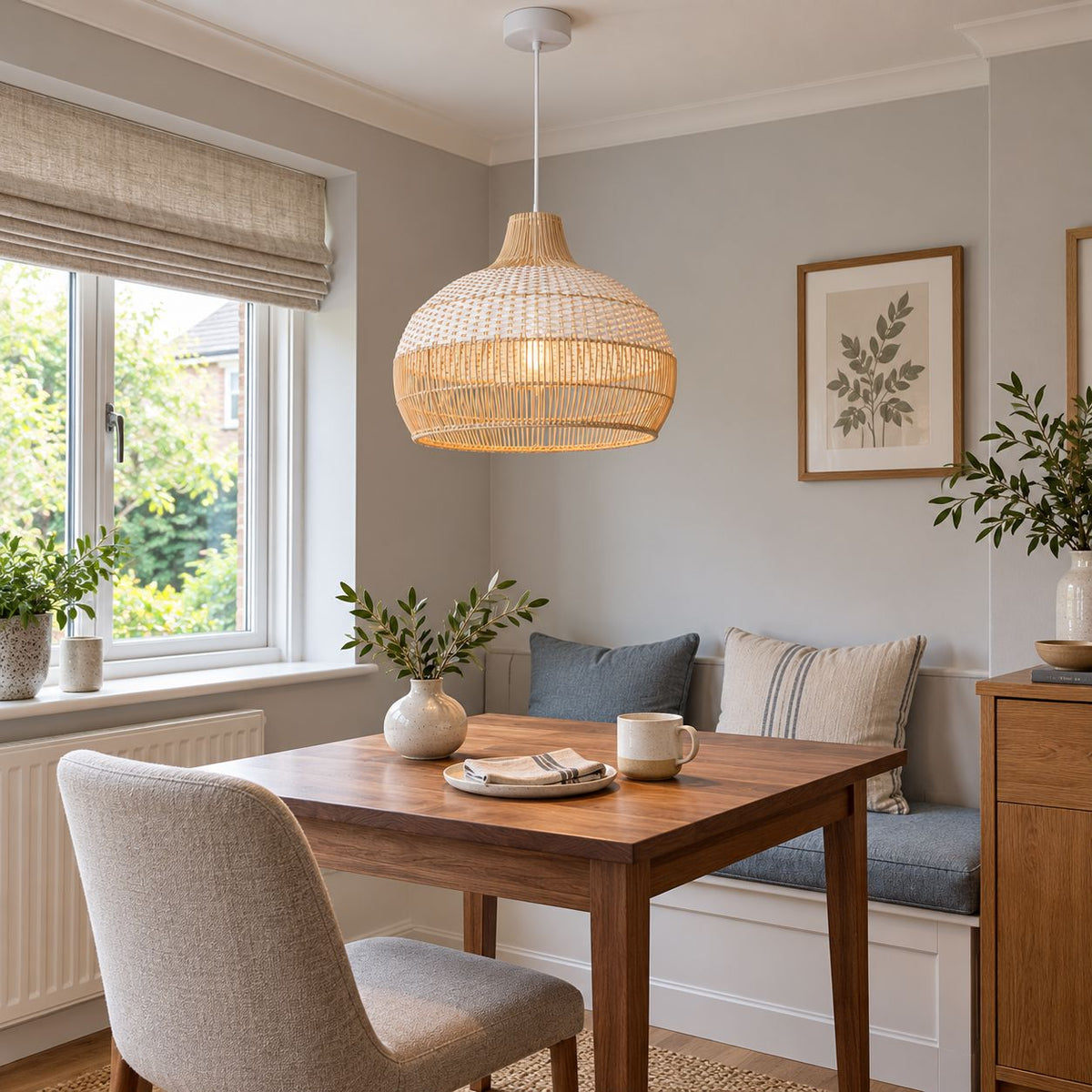 Cella-Lightsin Handwoven Rattan Pendant Light for Kitchen and Boho-Style Interiors Lightsin UK 