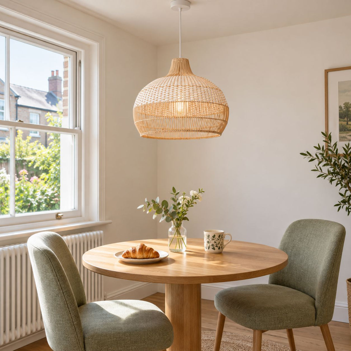 Cella-Lightsin Handwoven Rattan Pendant Light for Kitchen and Boho-Style Interiors Lightsin UK 