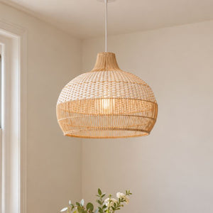 Cella-Lightsin Handwoven Rattan Pendant Light for Kitchen and Boho-Style Interiors Lightsin UK Standard (Dia 40cm) 