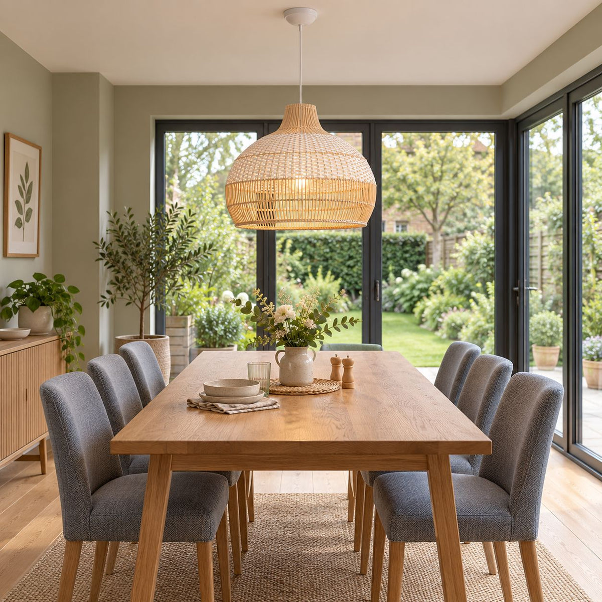 Cella-Lightsin Handwoven Rattan Pendant Light for Kitchen and Boho-Style Interiors Lightsin UK 