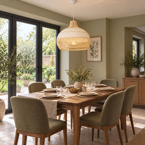 Cella-Lightsin Handwoven Rattan Pendant Light for Kitchen and Boho-Style Interiors Lightsin UK 