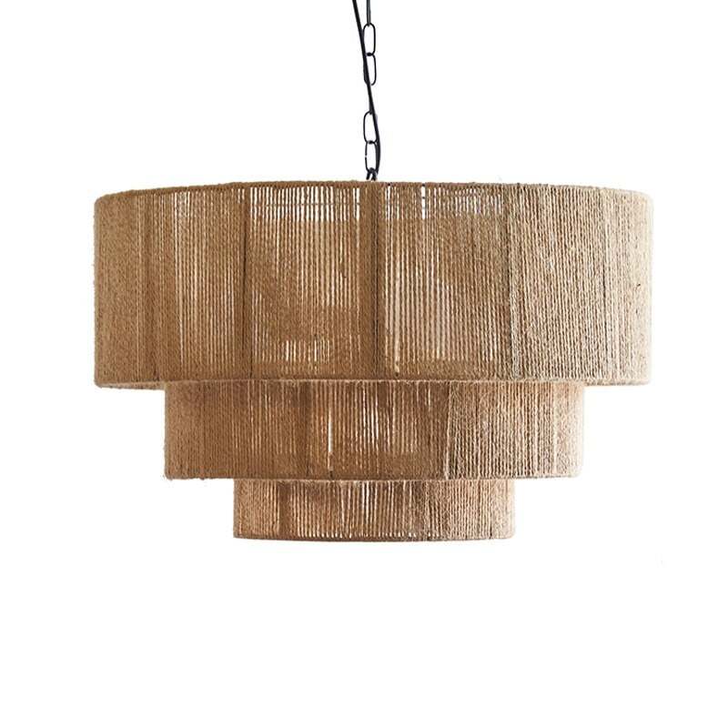 Handcrafted Large 3-Tier Hemp Rope Pendant Light