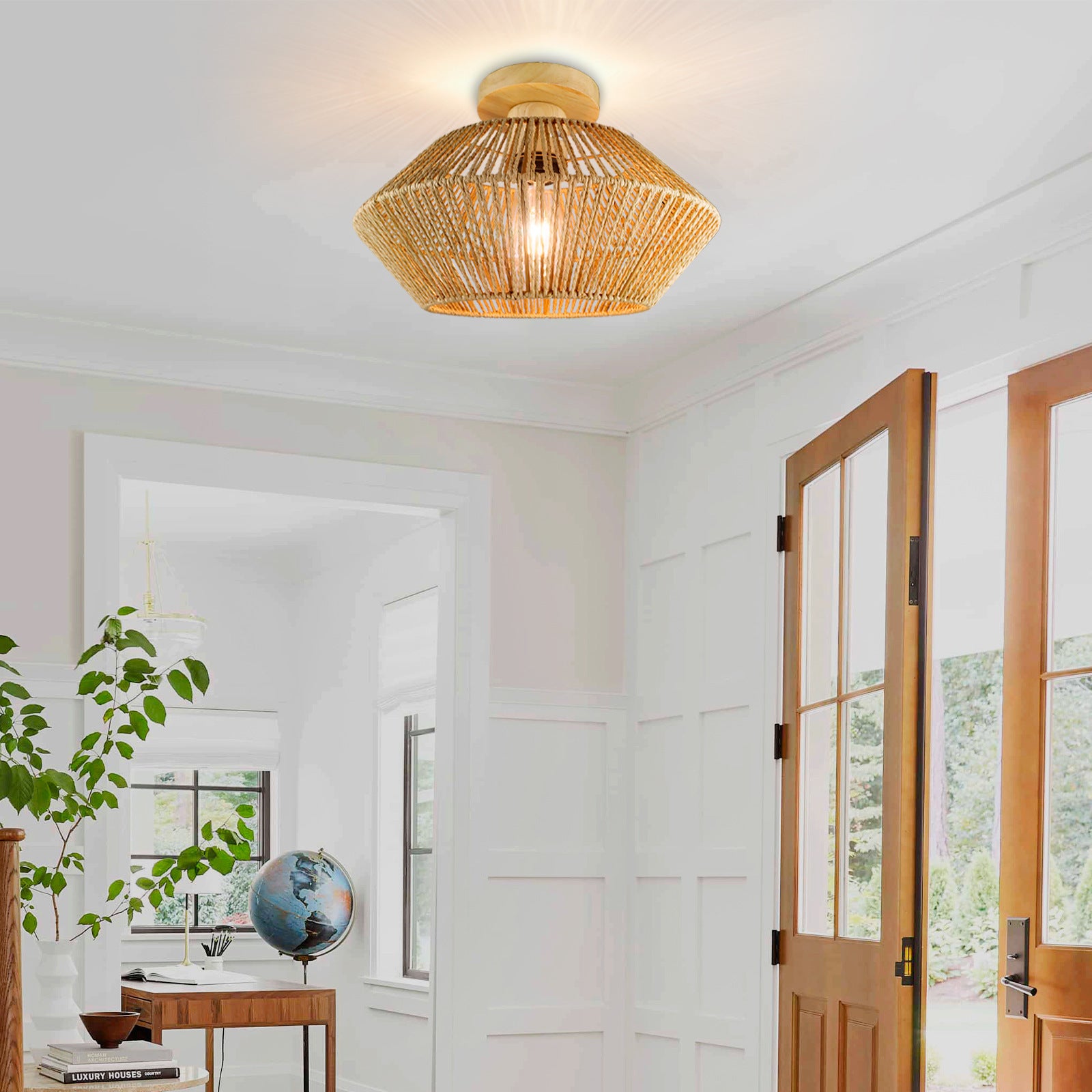 Vintage Hemp Rope Ceiling Light for Hallways and Corridors