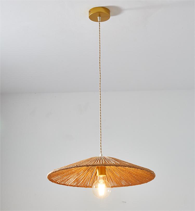 Handcrafted Adjustable Hemp Rope Pendant Light - Vintage Decorative Lighting