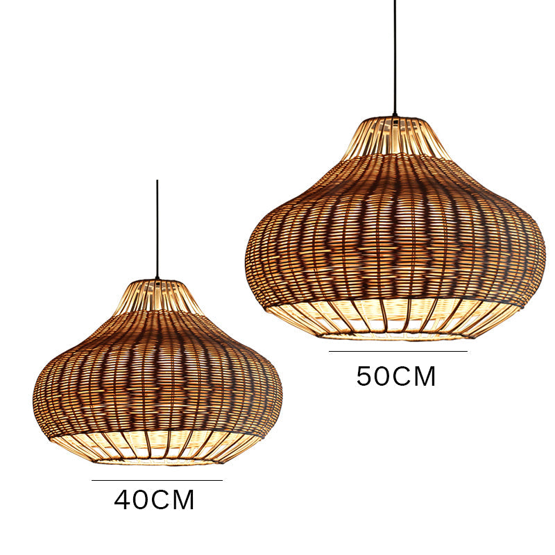 Handcrafted Woven Rattan Garden Furniture Creative Pendant Light