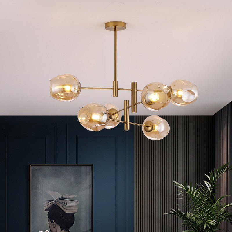 Postmodern Luxe Spuntik Chandelier With Glass Shade