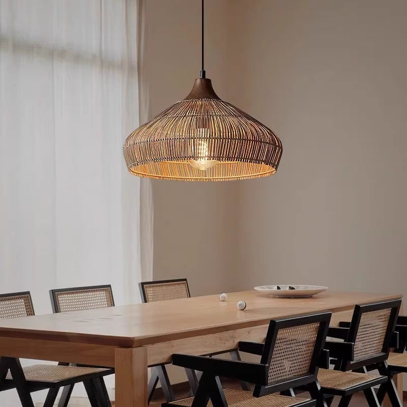 Bell-Shaped Handcrafted Bamboo Kitchen Pendant Lighting