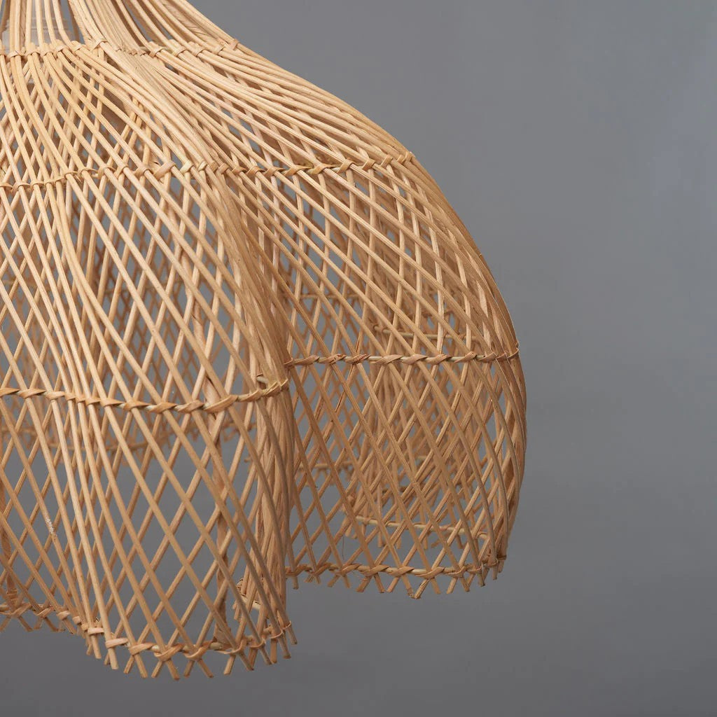 Wabi-Sabi Style Handmade Rattan Woven Pendant Light