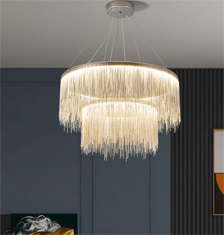 LED Modern Luxe Artistic Fringe Metal Chandelier Light