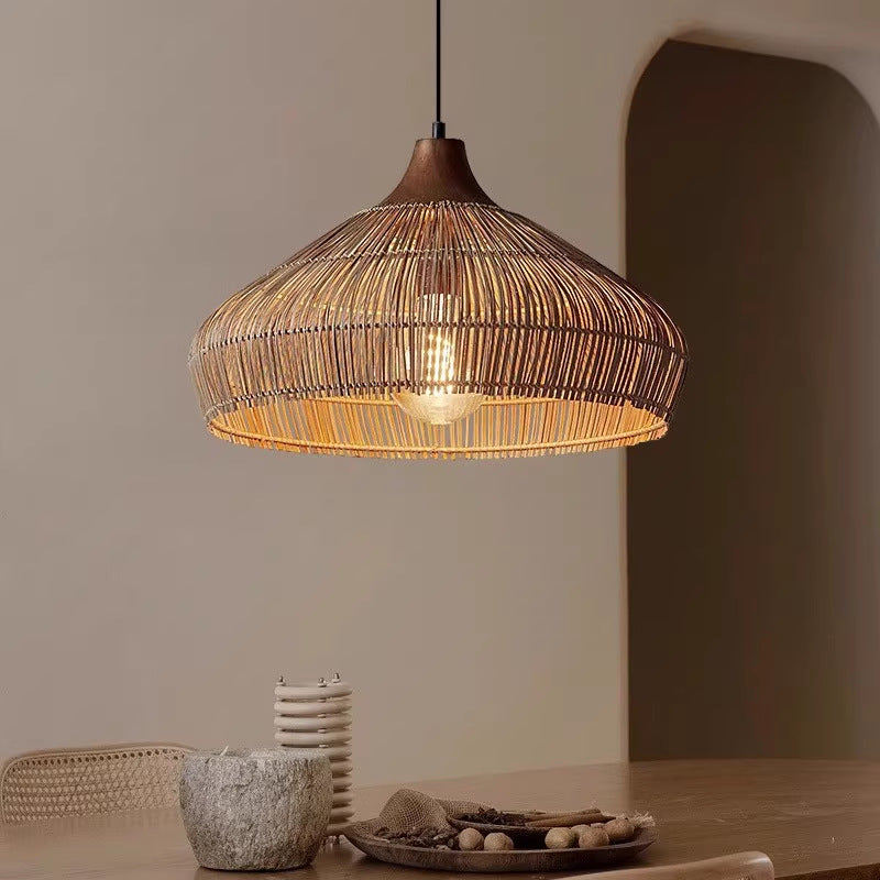 Bell-Shaped Handcrafted Bamboo Kitchen Pendant Lighting